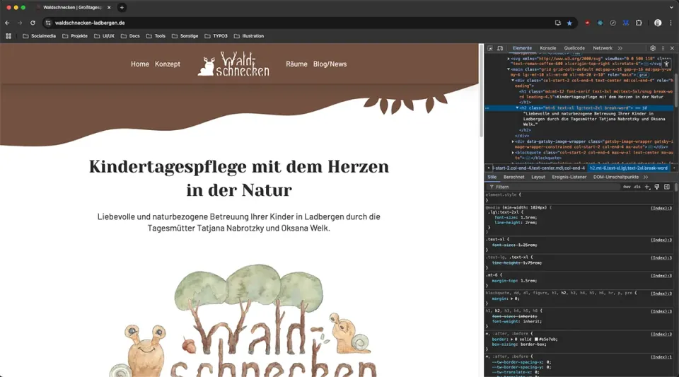 Website Waldschnecken